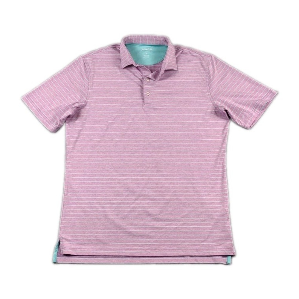 Johnnie O Performance Stretch The Newton Golf Striped Polo Men's Size M Jam